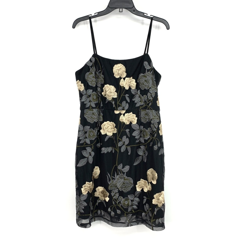 Lulus Dress Elston Black Floral Embroidered Mini Sleeveless Womens Size XL - Picture 4 of 13